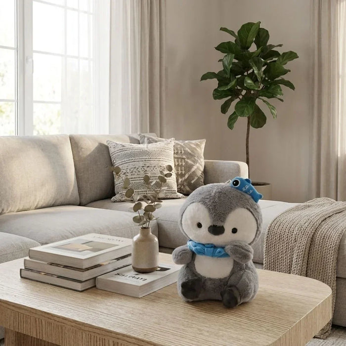 Penguin Plush Soft Toy 30 cm | Stuffed Animal Teddy Doll | Ultra Soft Cuddly Plush for Kids, Babies & Gift | Grey & White