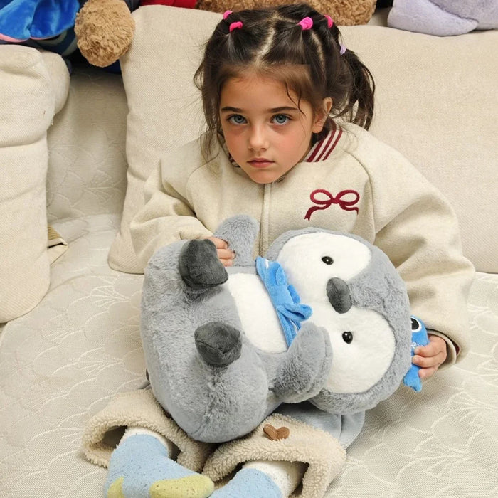 Penguin Plush Soft Toy 30 cm | Stuffed Animal Teddy Doll | Ultra Soft Cuddly Plush for Kids, Babies & Gift | Grey & White