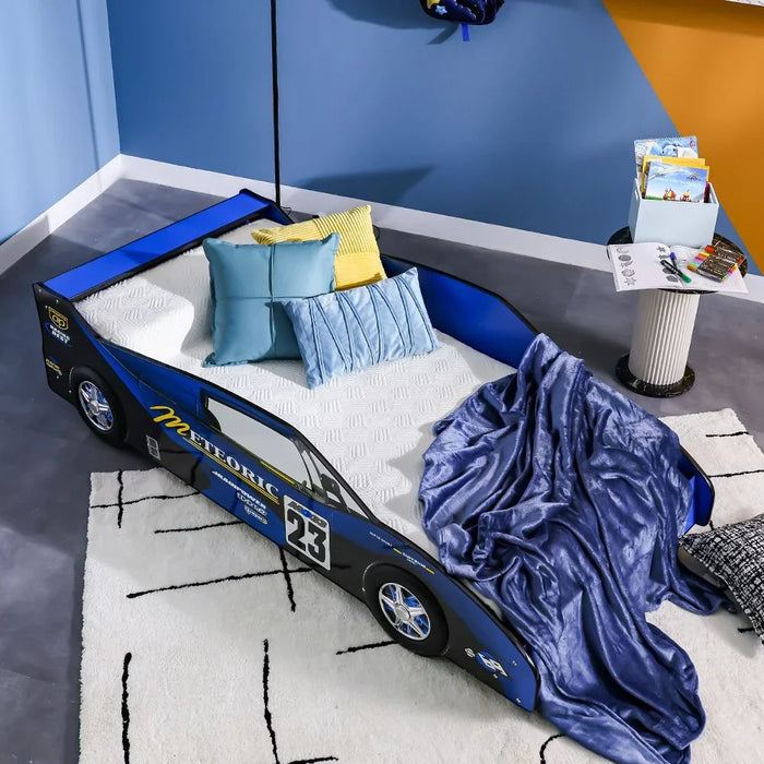 Ranger Meteoric 90x190 Car Bed | Modern Design Kids Single Bed Frame Furniture | Comfortable Bed (Mattress Not Included) L208xW97.5xH69.2cm-Blue