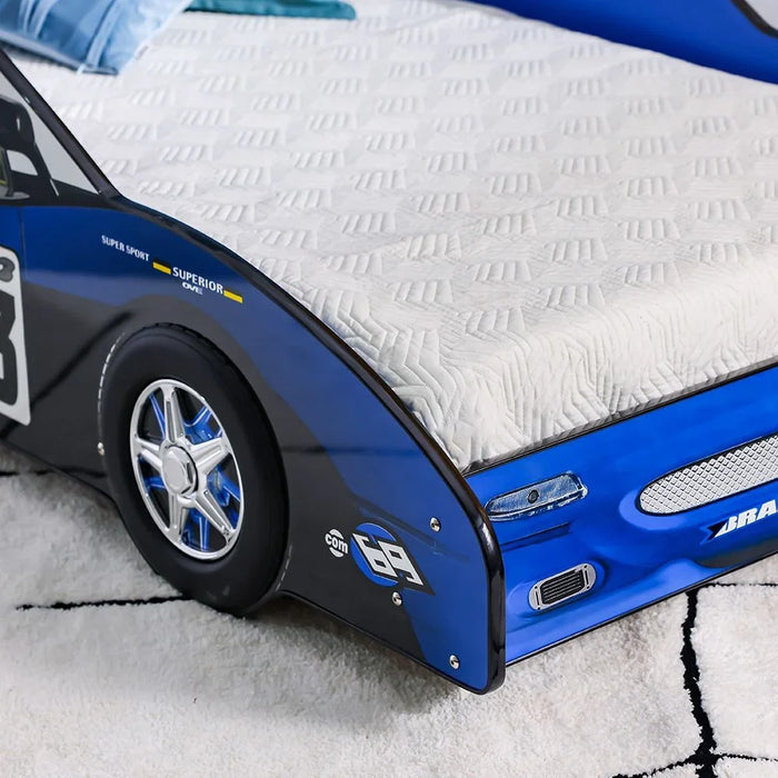 Ranger Meteoric 90x190 Car Bed | Modern Design Kids Single Bed Frame Furniture | Comfortable Bed (Mattress Not Included) L208xW97.5xH69.2cm-Blue