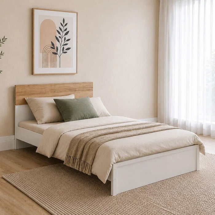 Aurora Single Size Bed Modern Design Double Bedroom Furniture White 120x200cm