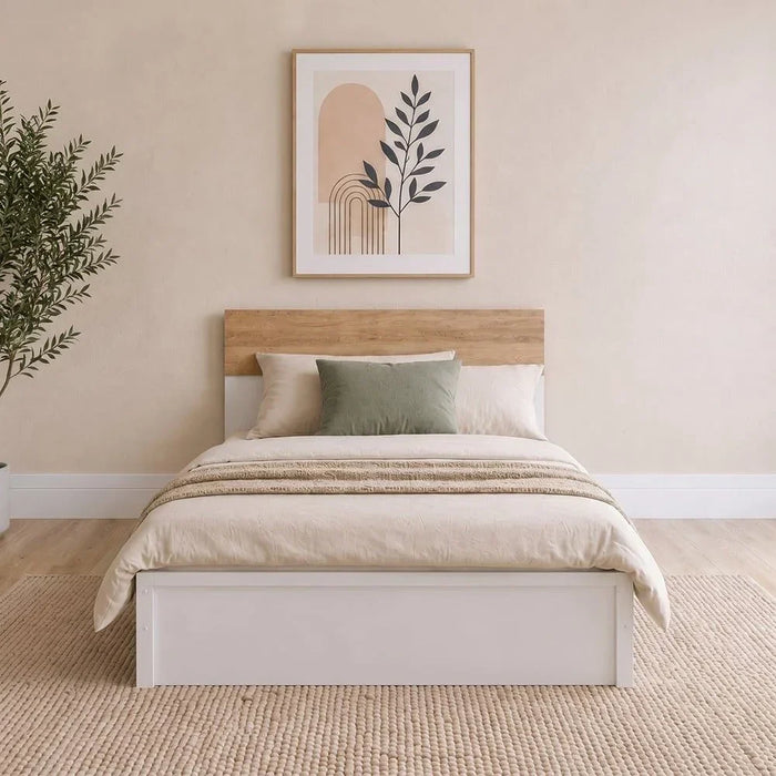 Aurora Single Size Bed Modern Design Double Bedroom Furniture White 120x200cm