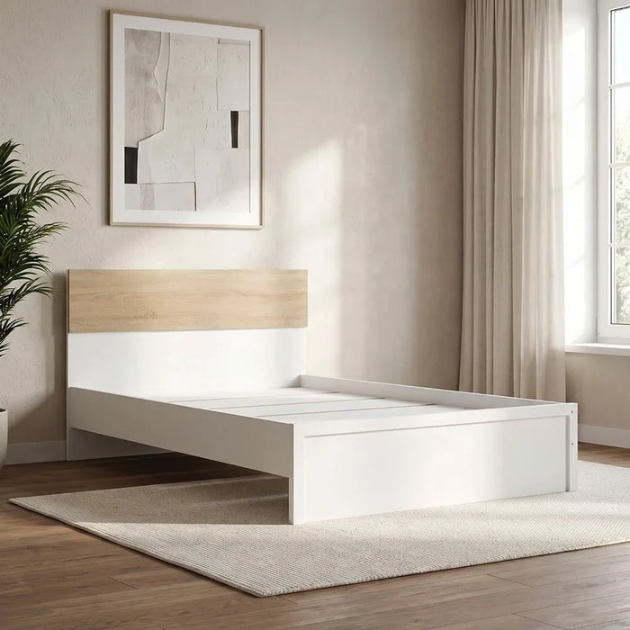 Aurora Single Size Bed Modern Design Double Bedroom Furniture White 120x200cm