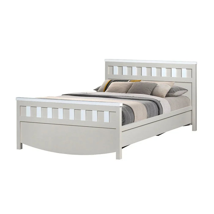 Hazel Single Bed Stylish Modern Bed Frame For Bedroom Comfortable And Durable Design Elegant Home DÃ©cor Perfect Size For Cozy Spaces And Relaxation - Light Beige And White
