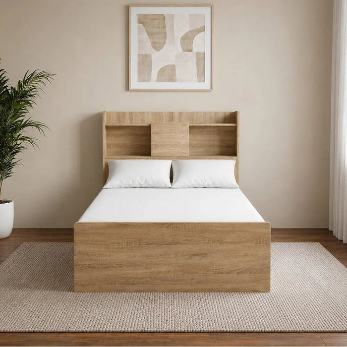 Supreme 90X200 Young Bed With Storage And Foil Lamited Strong And Sturdy Modern Design Wooden Single Bed Frame Furniture Quiet And Comfortable Beds - French Sonoma Oak