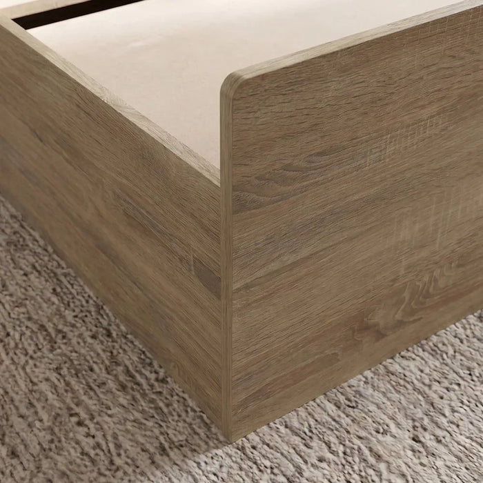 Supreme 90X200 Young Bed With Storage And Foil Lamited Strong And Sturdy Modern Design Wooden Single Bed Frame Furniture Quiet And Comfortable Beds - French Sonoma Oak