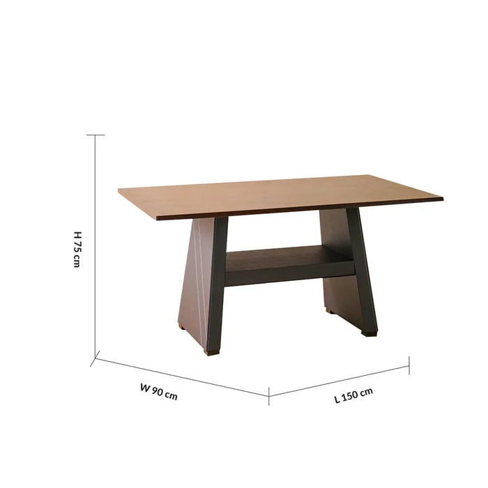 Parson 7 Pieces Rectangular Dining Set Modern Design 6 Seater Comfortable Chairs And 1 Adjustable Table Cappuccino 150x90x75.5cm