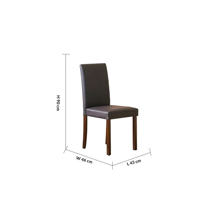 Parson 7 Pieces Rectangular Dining Set Modern Design 6 Seater Comfortable Chairs And 1 Adjustable Table Cappuccino 150x90x75.5cm