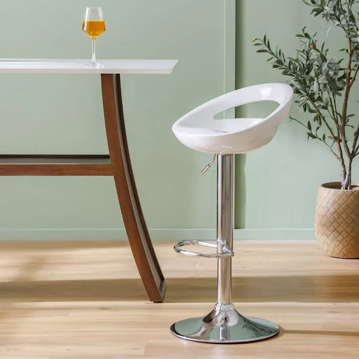 Lewis Bar Stool White/Silver 46x45x98cm