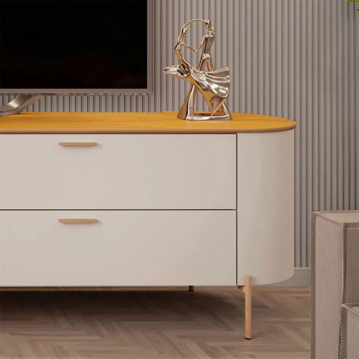 Kaido Tv Unit With 2Doors & 2Drawers Up To 75 Inch | Modern Design TV Cabinet | Wooden TV Stand TV Rack | Media Center For Living Room L241xW47xH57cm-L.Beige/Brown