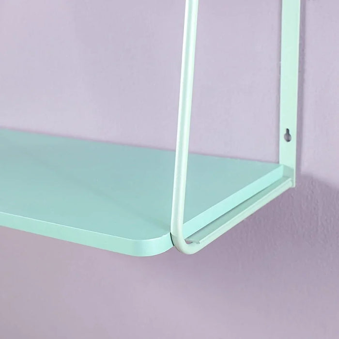 3-Tier Ladder Wall Shelf Green 50x22x68cm