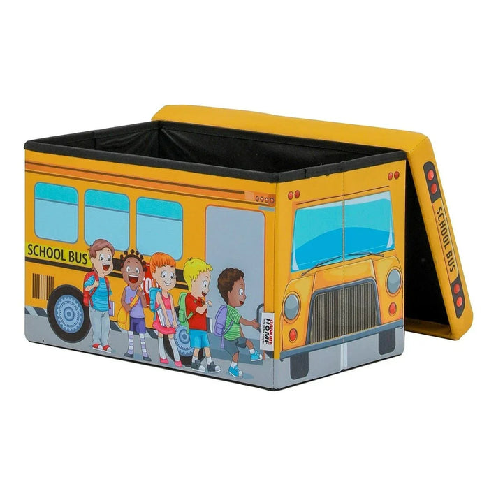 School Bus Shape Folding Storage Ottoman Yellow 48 X 32 X 31.5cm