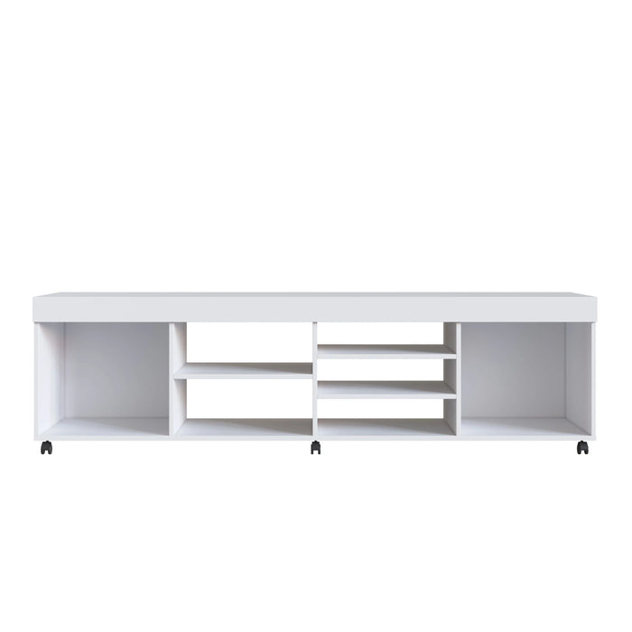 Swellow Tv Rack Upto 50 Inch Tv Entertainment Modern Design Wall Unit Furniture Tv Stand For Living Room Bedroom Tv Unit Rack 180x40x50.90 cm White