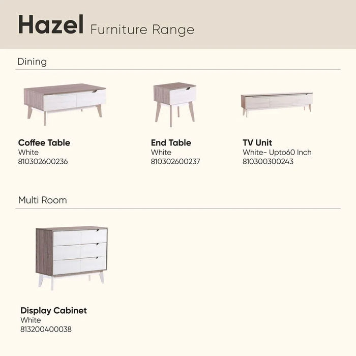 Hazel Coffee Table Multifunctional Living Room Table Space Saving Center Table Modern Design Furniture For Home 100x60x43 cm White