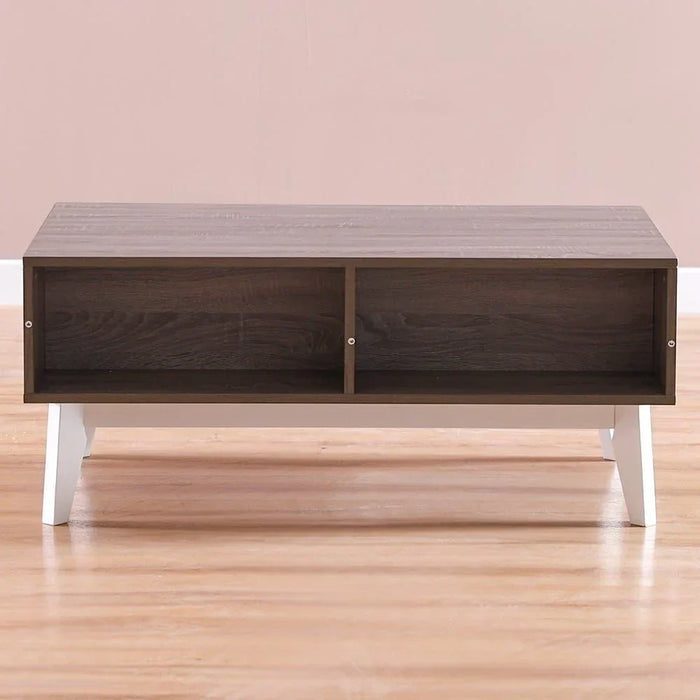 Hazel Coffee Table Multifunctional Living Room Table Space Saving Center Table Modern Design Furniture For Home 100x60x43 cm White