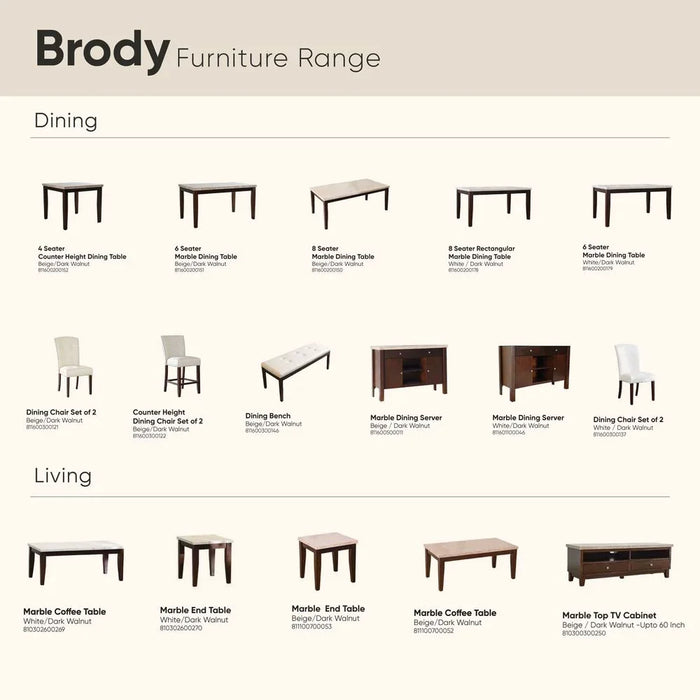 Brody Marble Coffee Table Multi Functional Living Room Desk Space Saving Center Table Furniture For Home Living Room L 127 x W 66.04 x H 50.8 cm White / Dark Walnut