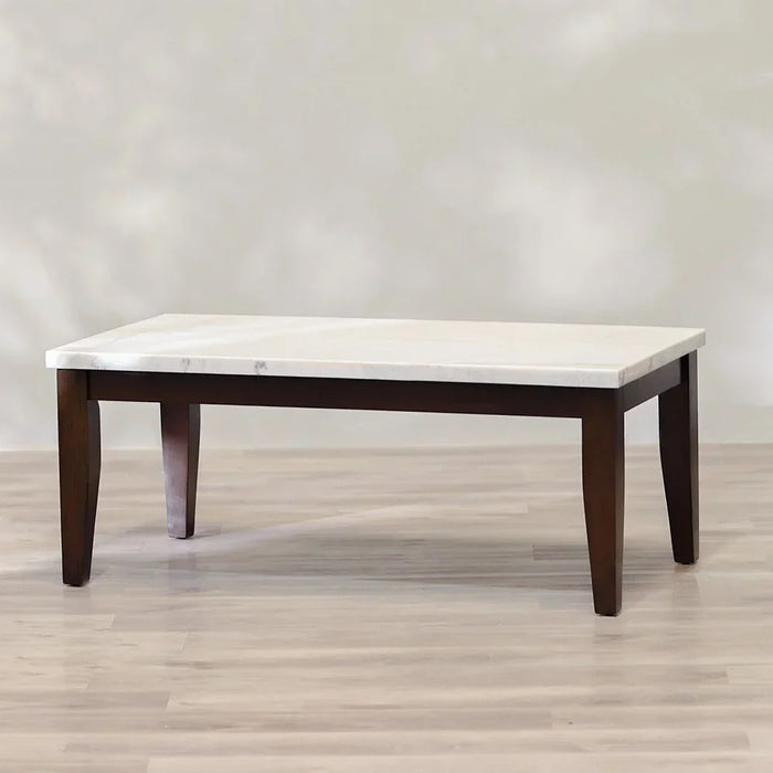Brody Marble Coffee Table Multi Functional Living Room Desk Space Saving Center Table Furniture For Home Living Room L 127 x W 66.04 x H 50.8 cm White / Dark Walnut
