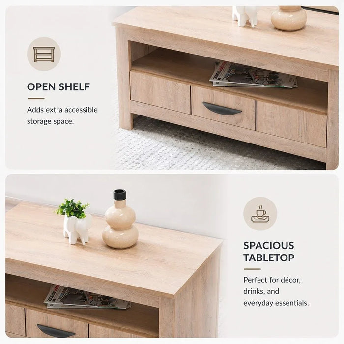 Anton 1 Drawer Coffee Table Multifunctional Living Room Desk Space Saving Center Table Modern Design Furniture For Living Room L 90 x W 45.2 x H 41.5 cm Sonoma Oak