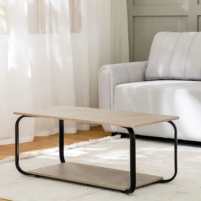 Rowan Coffee Table Multifunctional Living Room Desk Space Saving Center Table Modern Design Furniture For Home Living Room L 100 x W 48 x H 43 cm Cement Grey
