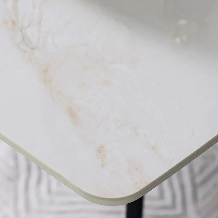 Calus End Table Sintered Stone Multifunctional Living Room Table Side Table Modern Design Furniture For HomeL 55x55x55 cm Milky White / Black