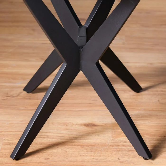 Calus End Table Sintered Stone Multifunctional Living Room Table Side Table Modern Design Furniture For HomeL 55x55x55 cm Milky White / Black
