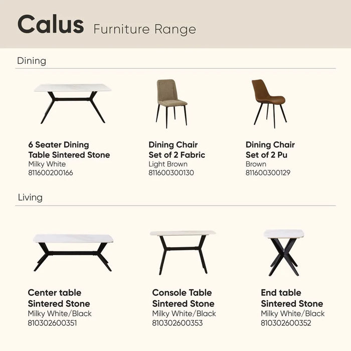 Calus End Table Sintered Stone Multifunctional Living Room Table Side Table Modern Design Furniture For HomeL 55x55x55 cm Milky White / Black
