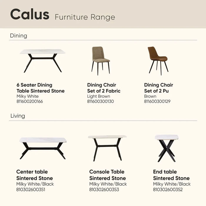 Calus Console Table Sintered Stone Entryway Console Table Sofa Side Foyer Living Room Table - Milky White / Black