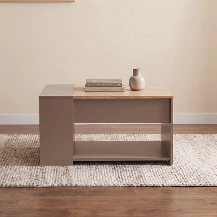 Spence Lifttop Coffee Table With Storage Multifunctional Living Room Table Space Saving Center Table Modern Design Furniture For Home L 80x60x42 cm Oak Grey