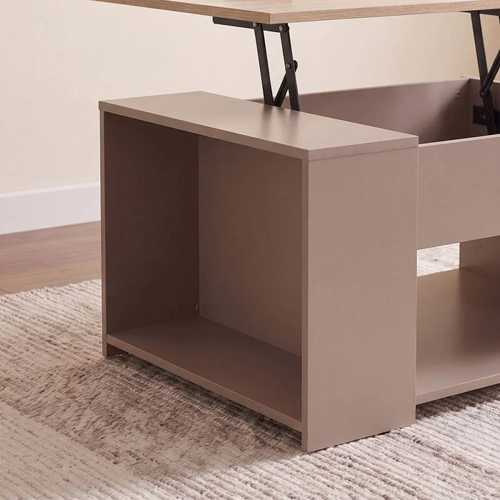 Spence Lifttop Coffee Table With Storage Multifunctional Living Room Table Space Saving Center Table Modern Design Furniture For Home L 80x60x42 cm Oak Grey