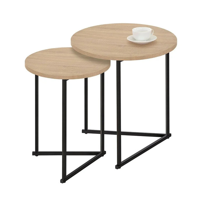 Mesen set of 2 nesting table- Sonoma oak
