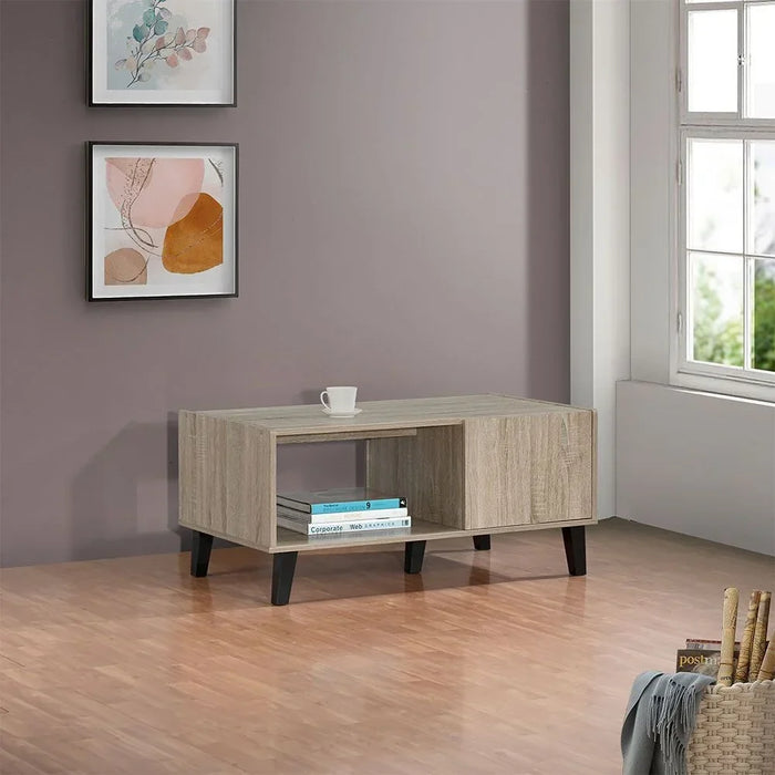 Supreme Coffee Table With Storage Modern And Stylish Living Room Table Durable Wooden Coffee Table With Hidden Storage Elegant Home DÃ©cor Space-Saving Design - French Sonoma Oak