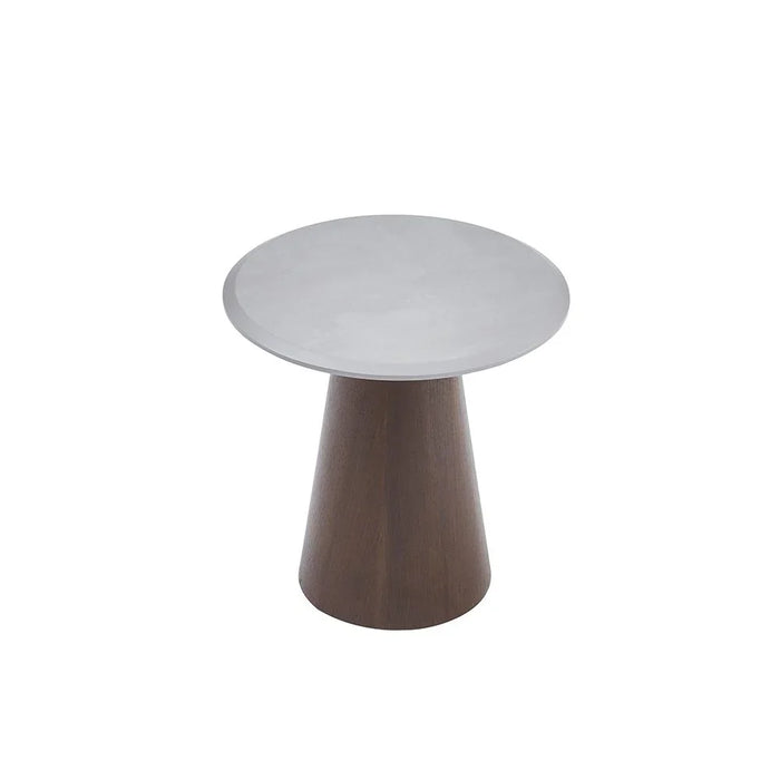 Kumo Round End Table | Multifunctional Living Room Table | Space Saving End Table | Modern Design Furniture For Living Room L50xW50xH50cm-Light Grey/Walnut Veneer