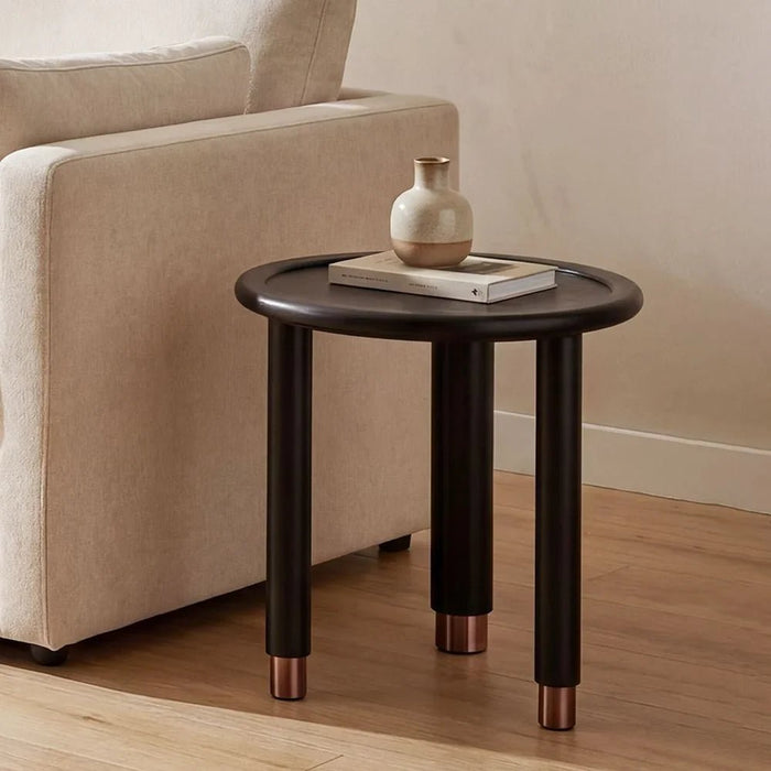 Tokishi Round End Table | Multifunctional Living Room Table | Space Saving End Table | Modern Design Furniture For Home Living RoomL56xW56xH50cm - Black