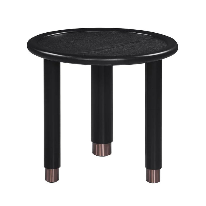 Tokishi Round End Table | Multifunctional Living Room Table | Space Saving End Table | Modern Design Furniture For Home Living RoomL56xW56xH50cm - Black