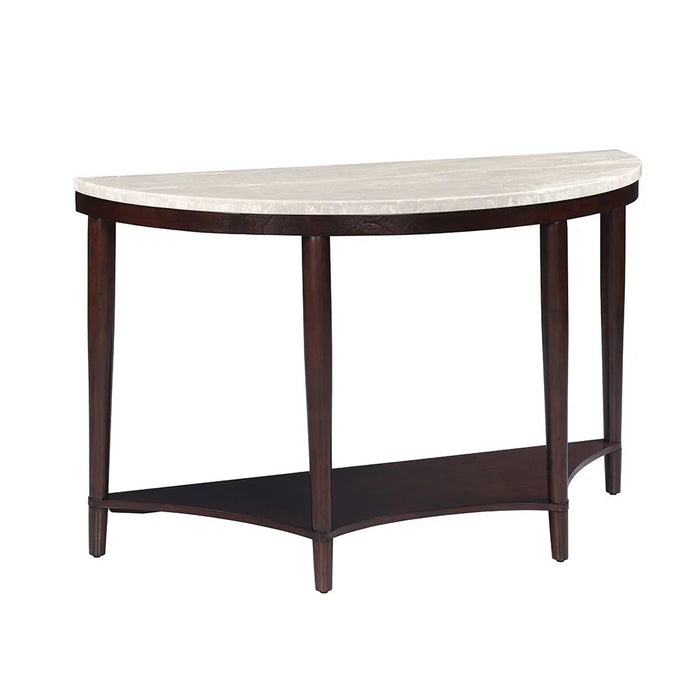 Koko Real Marble Top Console Table | Multifunctional Living Room Table | Space Saving Center Table | Modern Design Furniture For Home Living Room L122xW45.5xH77.5cm - Grey/D.Walnut