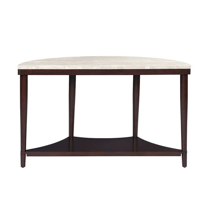 Koko Real Marble Top Console Table | Multifunctional Living Room Table | Space Saving Center Table | Modern Design Furniture For Home Living Room L122xW45.5xH77.5cm - Grey/D.Walnut