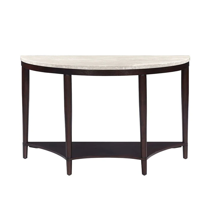 Koko Real Marble Top Console Table | Multifunctional Living Room Table | Space Saving Center Table | Modern Design Furniture For Home Living Room L122xW45.5xH77.5cm - Grey/D.Walnut