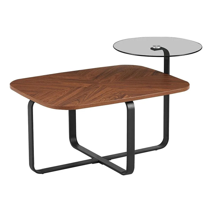 Trone Coffee Table | Multifunctional Living Room Table | Space Saving Center Table | Modern Design Furniture For Livingroom L96xW60xH45cm-Walnut/Black