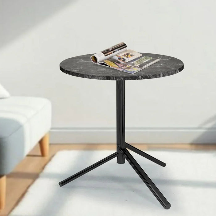 Cleveland Round Side Table | Multifunctional Living Room Table | Space Saving End Table | Modern Design Furniture For Livingroom L45xW45xH50cm-Black