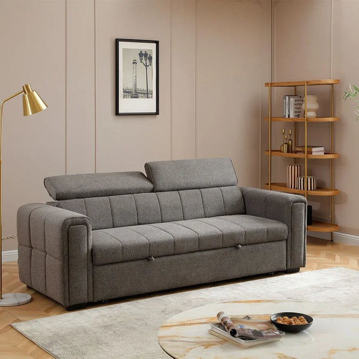 Quinley Fabric Sofa Bed | Convertible Sleeping Sofa Bed | Comfortable Living Room Furniture L230xW97.5xH96cm - Dark Grey