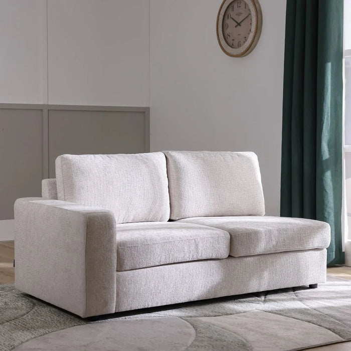Odum 2 Seater Left Arm Fabric Modular Sofa Modern Design Two Seat Sofas Comfortable Living Room Furniture L184Xw99Xh90Cm - Greyish White