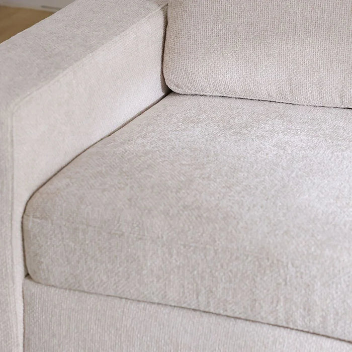 Odum 2 Seater Left Arm Fabric Modular Sofa Modern Design Two Seat Sofas Comfortable Living Room Furniture L184Xw99Xh90Cm - Greyish White