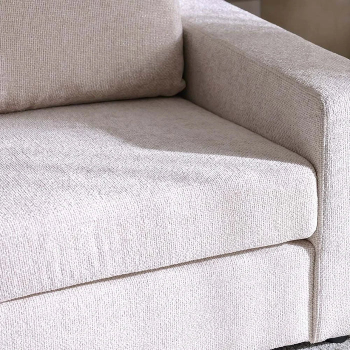 Odum 2 Seater Right Arm Fabric Modular Sofa | Modern Design Two Seat Sofas | Comfortable Living Room Furniture L184xW99xH90cm - Greyish White