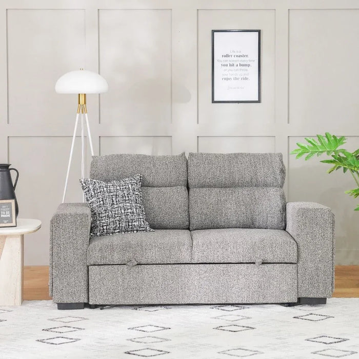 Linzi Fabric Sofa Bed With Storage And Wireless Charger Convertible Sleeping Sofabed Comfortable Living Room Furniture L191Xw101Xh95Cm - Dark Grey