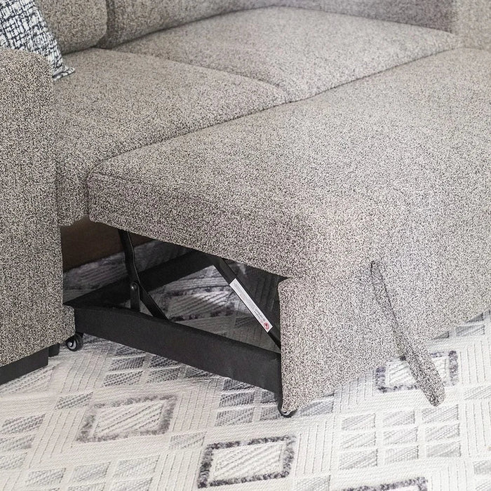 Linzi Fabric Sofa Bed With Storage And Wireless Charger Convertible Sleeping Sofabed Comfortable Living Room Furniture L191Xw101Xh95Cm - Dark Grey