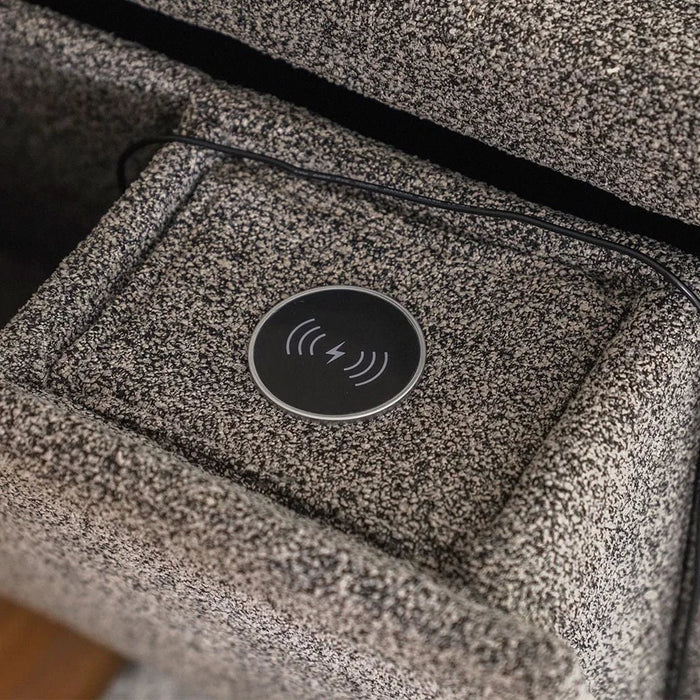 Linzi Fabric Sofa Bed With Storage And Wireless Charger Convertible Sleeping Sofabed Comfortable Living Room Furniture L191Xw101Xh95Cm - Dark Grey
