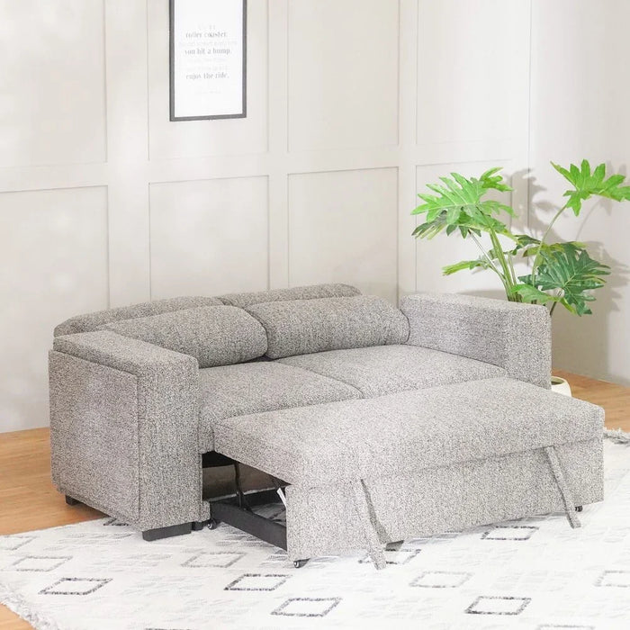 Linzi Fabric Sofa Bed With Storage And Wireless Charger Convertible Sleeping Sofabed Comfortable Living Room Furniture L191Xw101Xh95Cm - Dark Grey