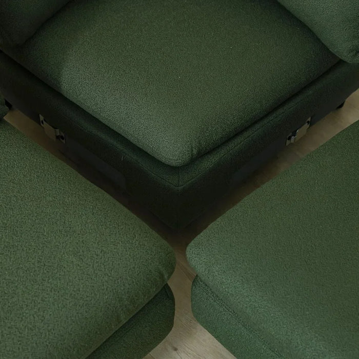 Summer Sectional Fabric Corner Sofa Corner Sofa | Modern Design L Shape Corner Sofas | Comfortable Living Room Furniture L297xW297xH92cm - Summer Green