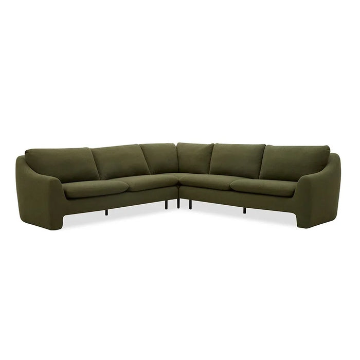 Summer Sectional Fabric Corner Sofa Corner Sofa | Modern Design L Shape Corner Sofas | Comfortable Living Room Furniture L297xW297xH92cm - Summer Green