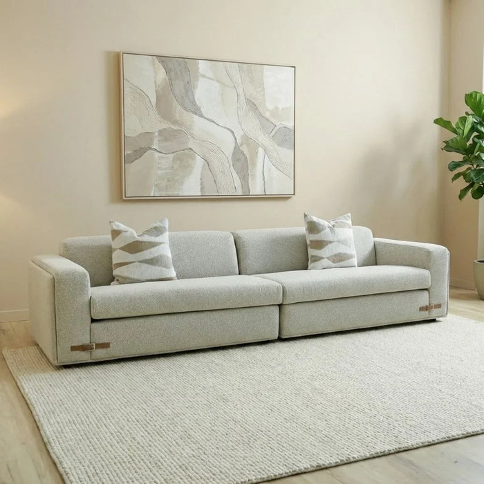 Nordomi 3 Seater Fabric Sofa – Stylish Three-Seat Fabric Sofa For Living Room, Modern Compact Profile & Premium Fabric Finish – Beige